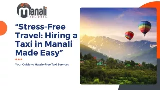 Hiring a Taxi in Manali Made Easy - Manali Holidays