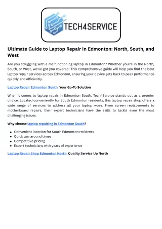 Ultimate Guide to Laptop Repair in Edmonton North, South, and West