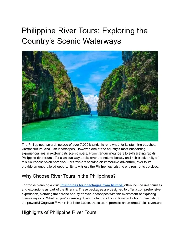 PPT - Philippine River Tours_ Exploring the Country’s Scenic Waterways ...