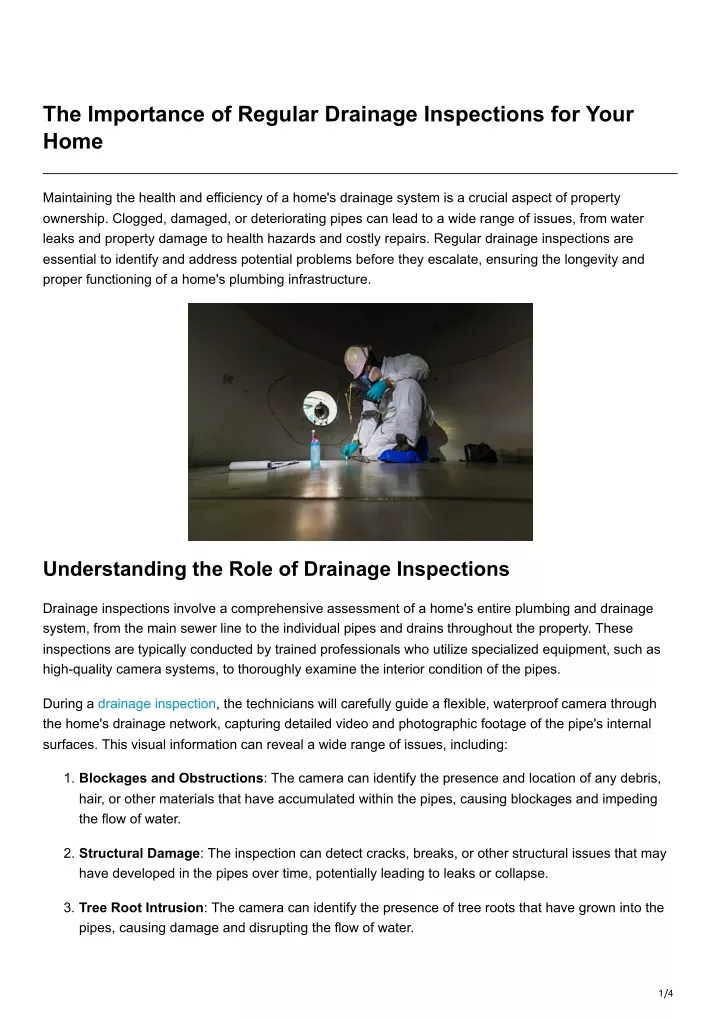 the importance of regular drainage inspections