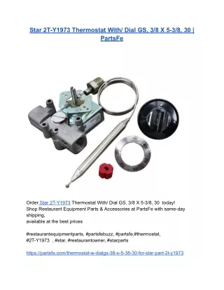 Star 2T-Y1973 Thermostat With_ Dial GS, 3_8 X 5-3_8, 30 _ PartsFe