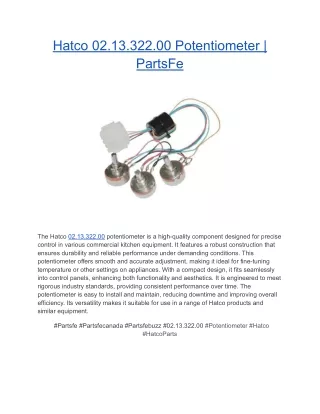 Hatco 02.13.322.00 Potentiometer _ PartsFe
