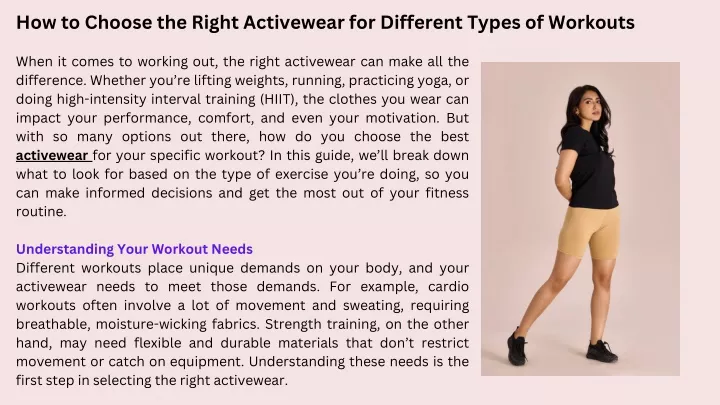 how to choose the right activewear for different