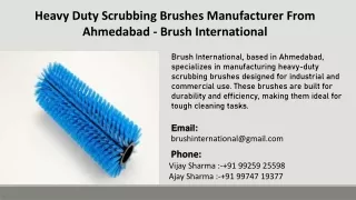 Heavy Duty Scrubbing Brushes Manufacturer From Ahmedabad - Brush International