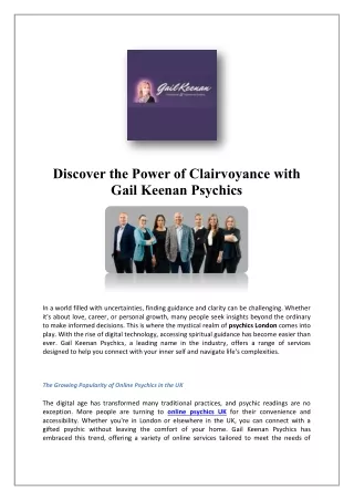 Psychic Reader In London | Gail Keenan Psychics