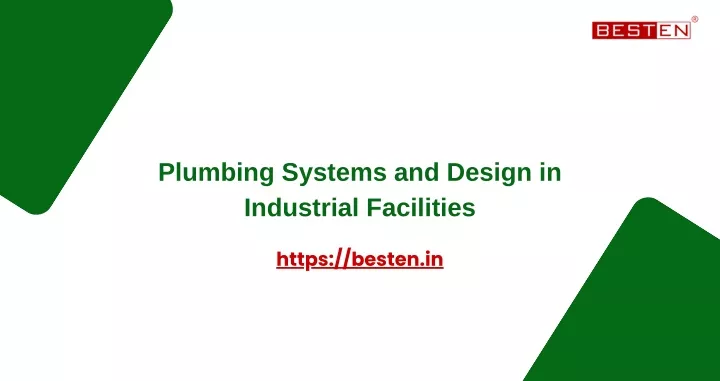 plumbing systems and design in industrial