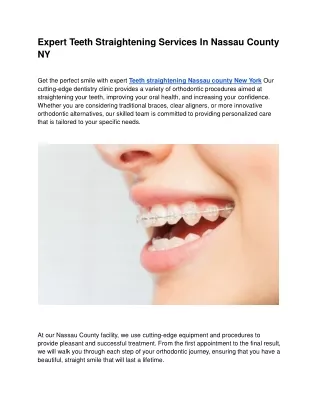 Expert Teeth Straightening Services In Nassau County  NY