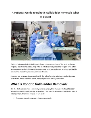A Patient’s Guide to Robotic Gallbladder Removal_ What to Expect