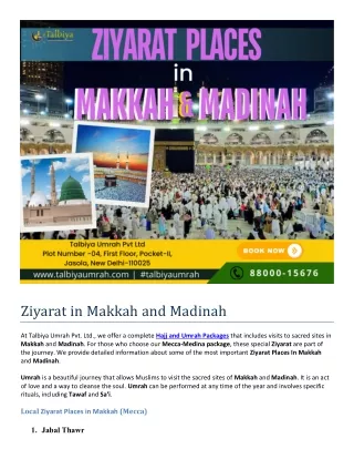 Comprehensive Guide to Ziyarat Places in Makkah and Madinah