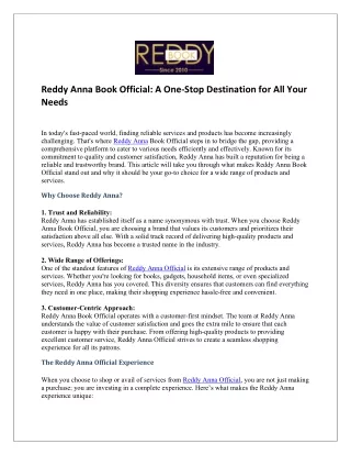 Reddy Anna Official Website - Join the Ultimate Betting Experience