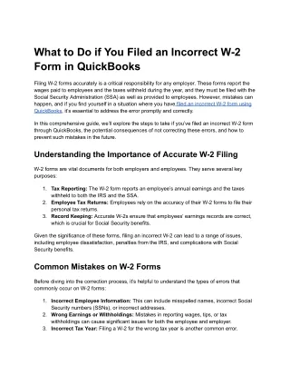 what to do if you filed an incorrect w 2 form