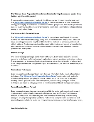 The Ultimate Exam Preparation Book Series_ Practice for High Scores and Master Every Subject with Expert Strategies