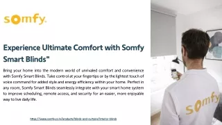 Experience Ultimate Comfort with Somfy Smart Blinds