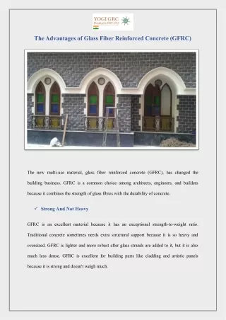 The Advantages of Glass Fiber Reinforced Concrete (GFRC)