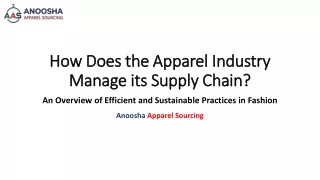 How Does the Apparel Industry Manage its Supply Chain?