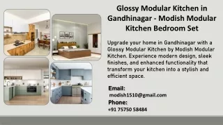 Glossy Modular Kitchen in Gandhinagar  - Modish Modular Kitchen Bedroom Set