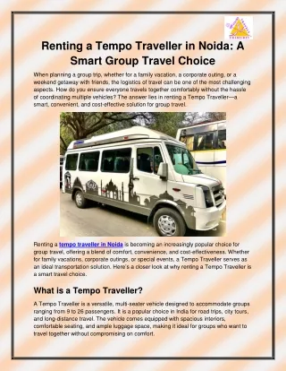 Tempo traveller in Noida