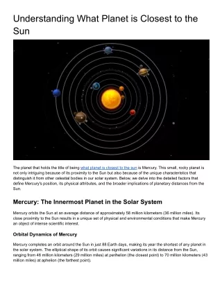 What Planet is Closest to the Sun? Discover the Secrets of Mercury
