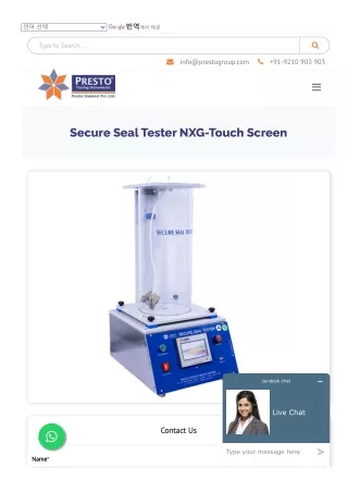 Advanced Leak Detection: The Secure Seal Tester NXG-Touch Screen