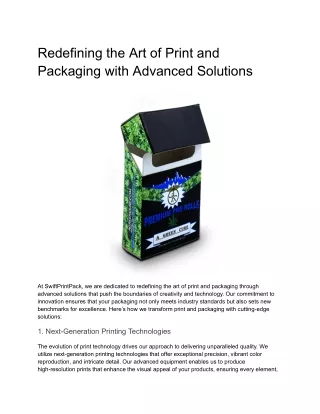 redefining the art of print and packaging with