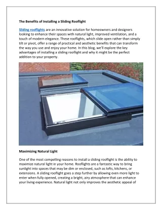 Sliding Roof Lights 1