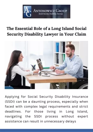 The Essential Role of a Long Island Social Security Disability Lawyer in Your Claim