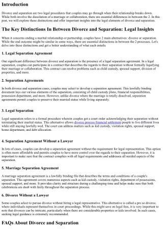 The Key Differences Between Divorce and Separation: Legal Insights