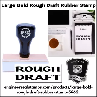 Large Bold Rough Draft Rubber Stamp