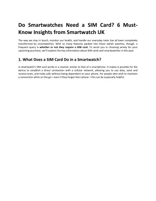 do smartwatches need a sim card 6 must know