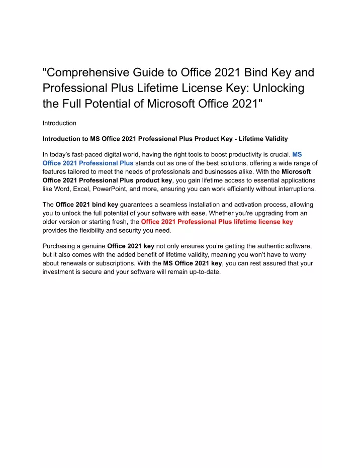 comprehensive guide to office 2021 bind