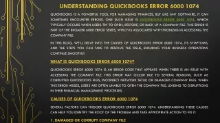 Resolving QuickBooks Error 6000 1074