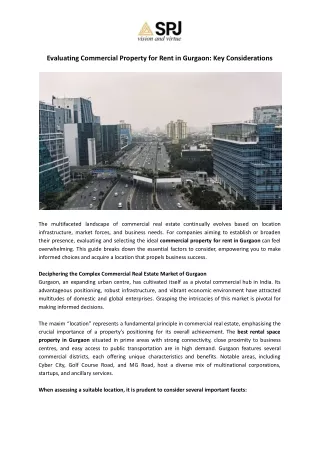 evaluating commercial property for rent