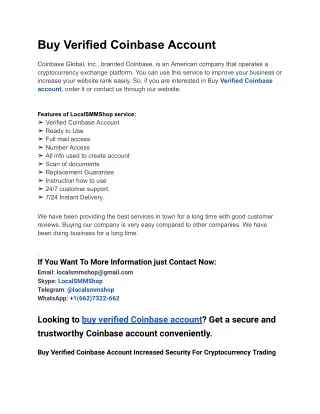 10 Quick Tips for Buy Verified Coinbase Account