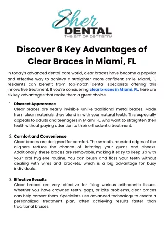 Discover 6 Key Advantages of Clear Braces in Miami, FL