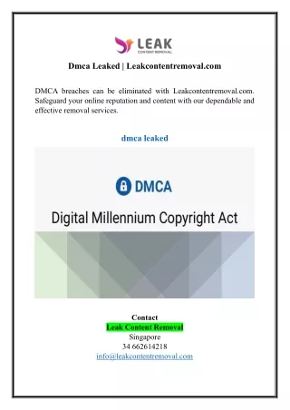 Dmca Leaked | Leakcontentremoval.com