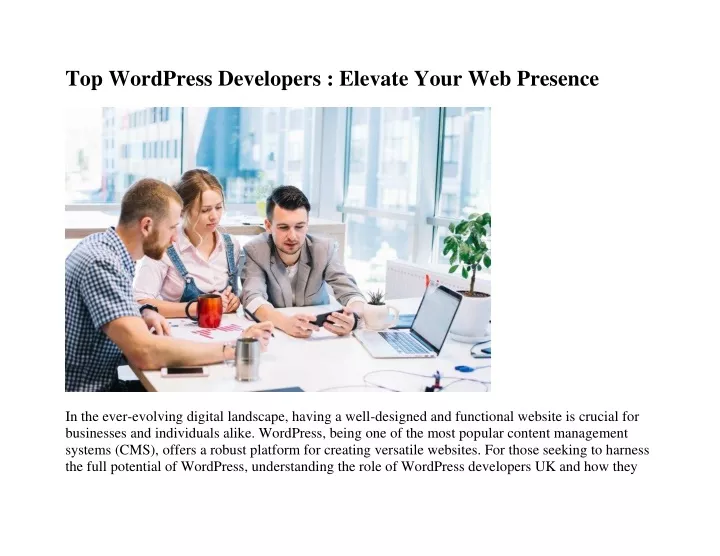 top wordpress developers elevate your web presence