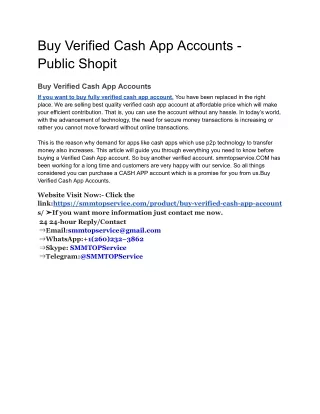 Buy Verified Cash App Accounts - Public Shopit