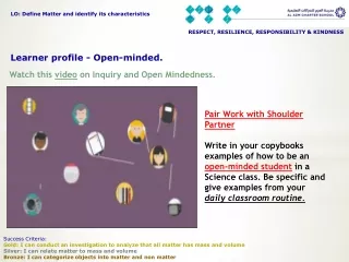 learner profile open minded