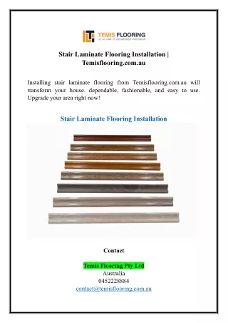 Stair Laminate Flooring Installation | Temisflooring.com.au