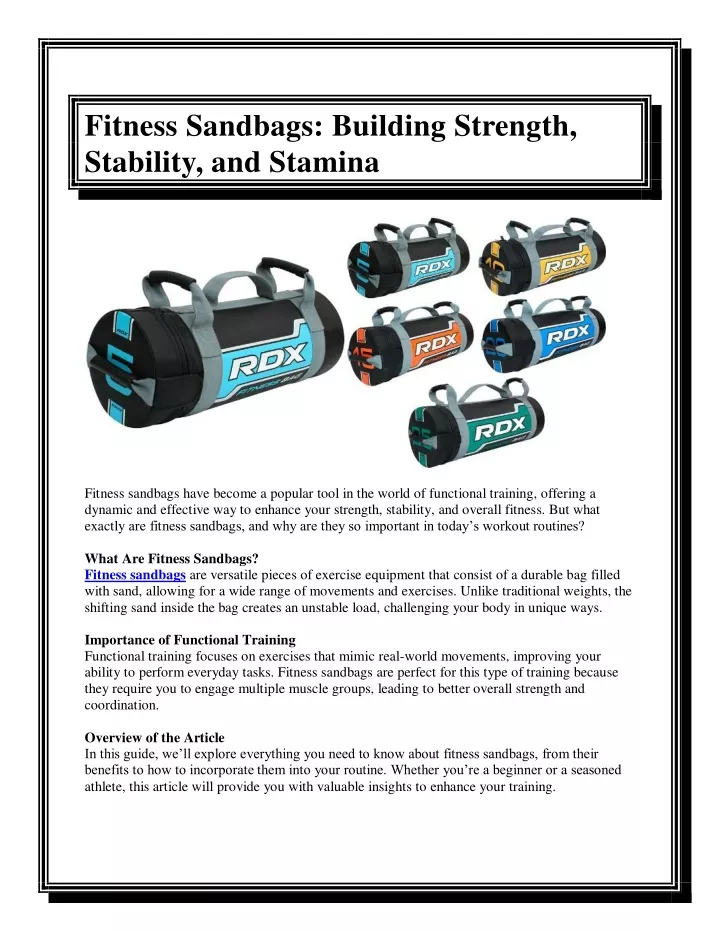 fitness sandbags building strength stability