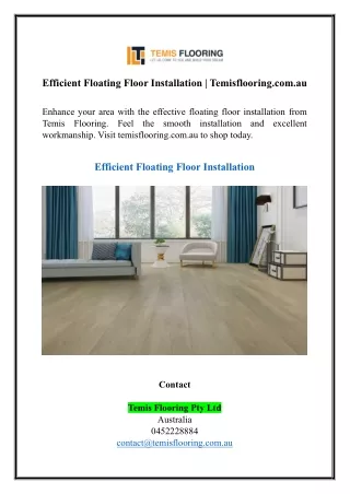 Efficient Floating Floor Installation | Temisflooring.com.au