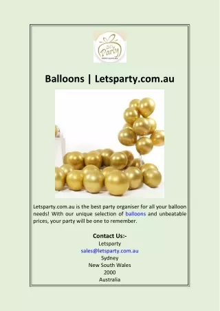 Balloons  Letsparty.com.au