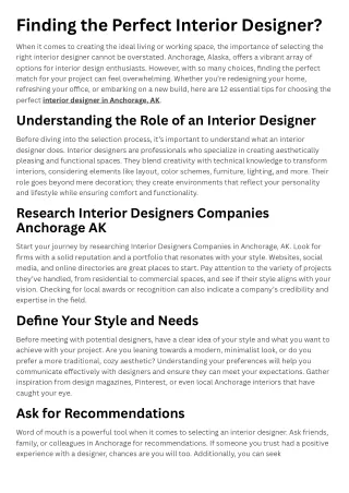 Finding the Perfect Interior Designer?