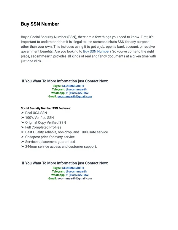 Top 55 Platform to Buy SSN Number Online