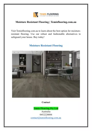 Moisture Resistant Flooring | Temisflooring.com.au
