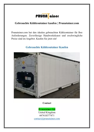 Gebrauchte Kühlcontainer kaufen | Prunatainer.com