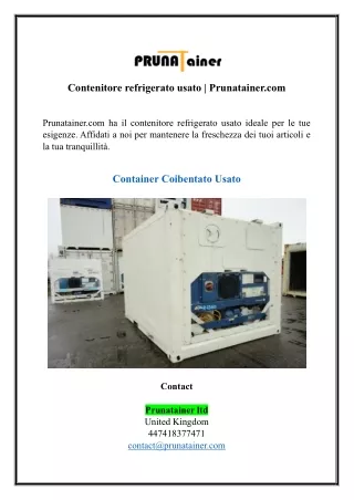 Contenitore refrigerato usato | Prunatainer.com