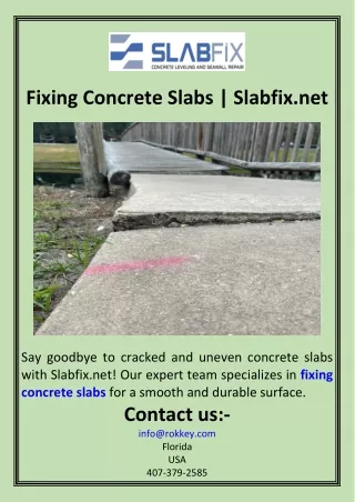 Fixing Concrete Slabs  Slabfix.net