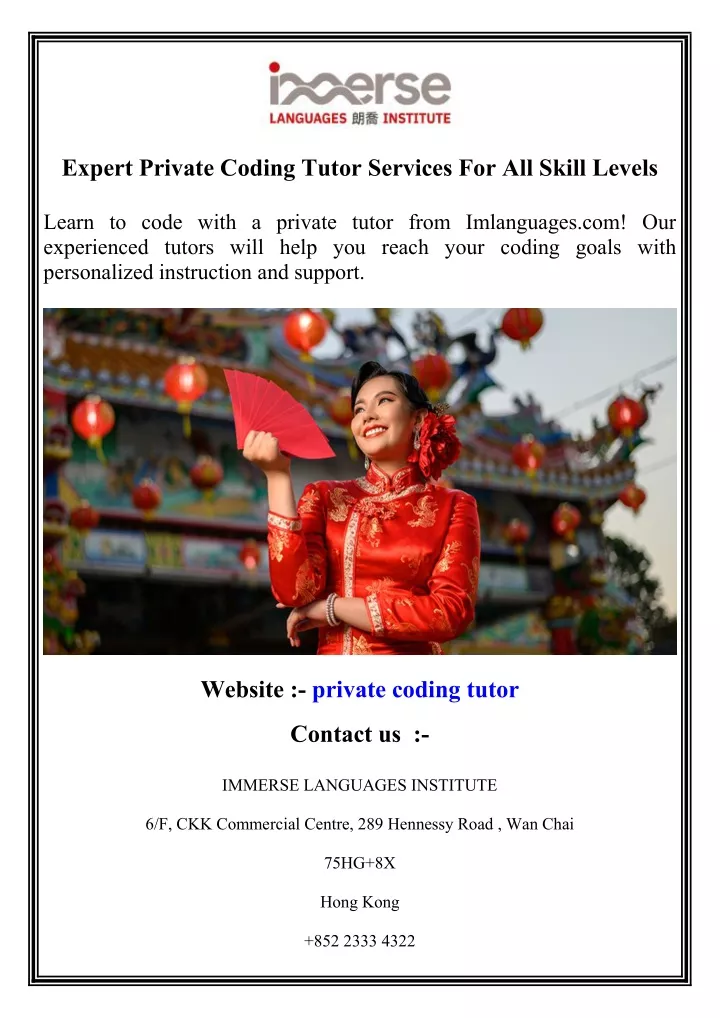 expert private coding tutor services