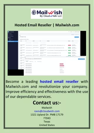 Hosted Email Reseller  Mailwish.com